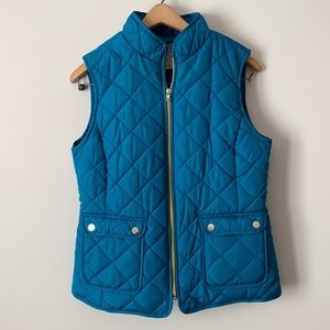 St John’s Bay Turquoise Quilted Puffer Vest Women’s Size Medium